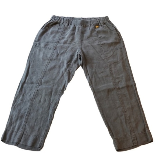 Ellen Tracey 100% Linen Crop CapriPants  Gray Pull On with Pockets size M - Picture 4 of 14